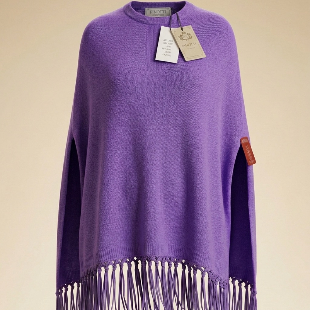 Nwt Pinotti Italy Wool & Cashmere Poncho - Vibrant Violet / Purple